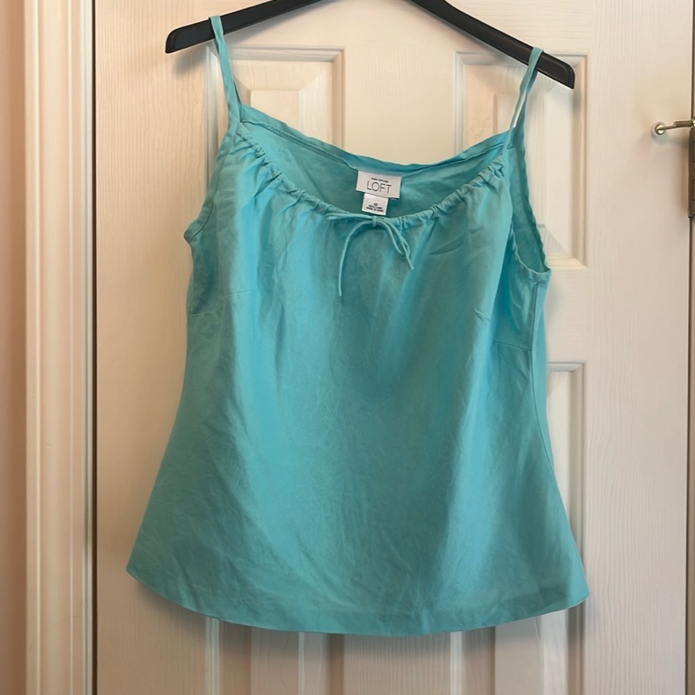 LOFT Aqua Spaghetti Strap Crop Tank
